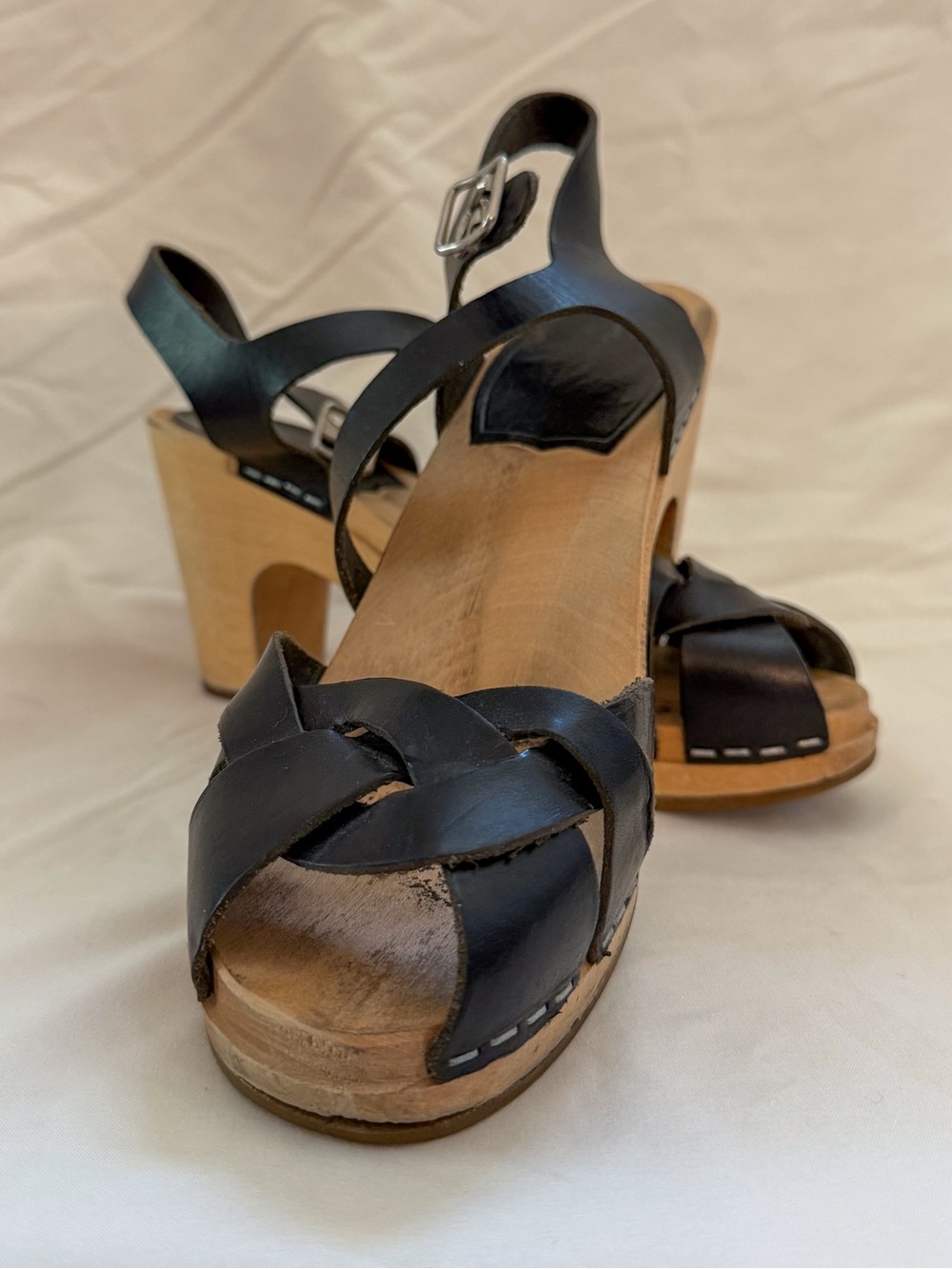 Black Leather Braided Swedish Hasbeens